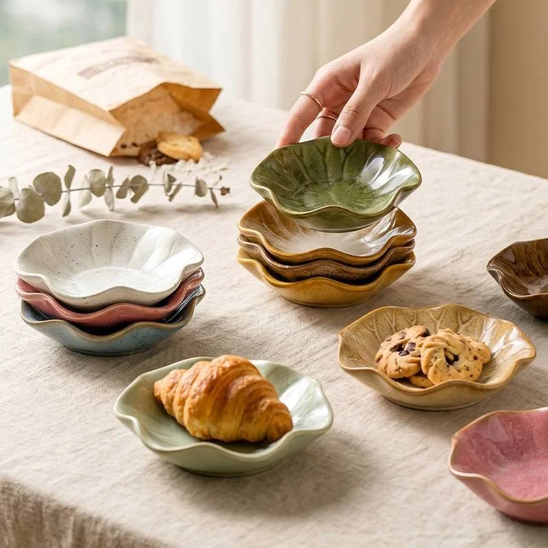 1 Pcs Japanese minimalist style earthenware dish, household vinegar dish, soy